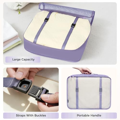 8 Set Packing Cubes Luggage Packing Organizers for Travel Accessories (Dusty Purple / 8 Set)