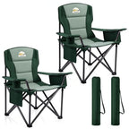 Oversized Heavy Duty Camping Chairs (Dark Green / Twin Pack)
