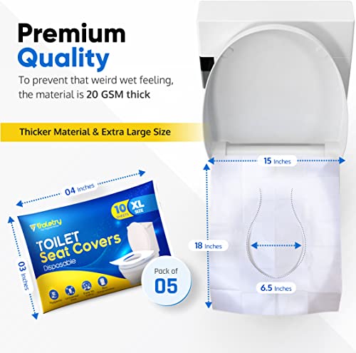 Toilet Seat Covers Disposable Flushable Travel Pack of 100 (XL (Pack of 100))