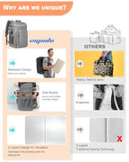 Cooler Backpack Insulated Leak Proof for Women Men Soft Cooler Bag (45 Cans / Leather Gray with Yellow)