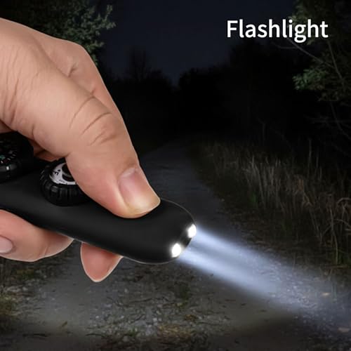 Multifunctional Survival Emergency Whistle for Kids with Compass Hiking Survival (obsidian black2pcs)