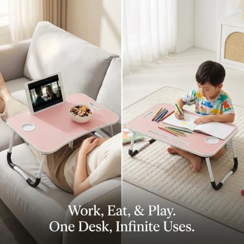 23" Foldable Lap Desk for Laptop Writing w (Pink)