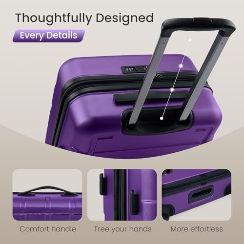 G Series Luggage set 4pcs (Purple / 4-Piece Set (16/20/24/28in))