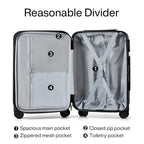 24 Inch Expandable Medium Checked Luggage with 8 Spinner Wheels (24 Inch EXT / Dark Blue)