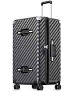 28 Inch Trunk Luggage with Spinner Wheels (Charcoal Metallic / Trunk-Large 28-Inch)