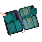 8 Set Packing Cubes Luggage Packing Organizers for Travel Accessories (Aqua Color / 8 Set)