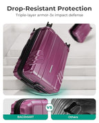 Expandable Carry On Luggage 22x14x9 Airline Approved (Expandable Carry On 20 Inch / Purplish Red)