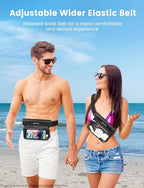 IPX8 Floating Waterproof Fanny Pack Holds Phone (Black&Pink)