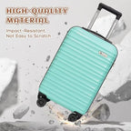 Luggage Set 3 Piece Luggage Set ABS hardshell Spinner Wheels Luggage Carry on Suitcase with Weekender bag & Toiletry bag（Mint Green (20 / 3pcs Mint Green)