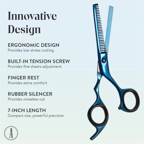 Professional Hair Cutting And Thinning Scissors (Blue / DaggerPrecision Series)
