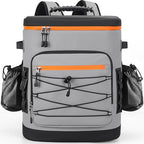 Large 52 Can Insulated Waterproof Leakproof Cooler Backpack (Grey)