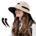 Outdoor Sun Hat for Men Women (1pack-beige/Arm Sleeves)