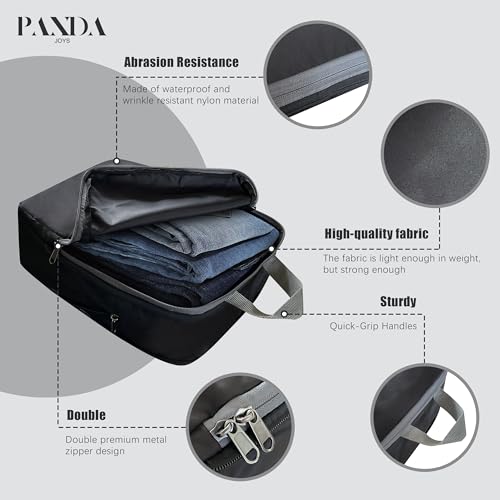 4 Set Compression Packing Cubes Travel (Black)