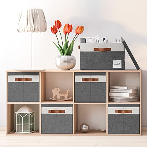 Extra Large Storage Bins with Lids (Extra Large-3 Pack / Grey with White)