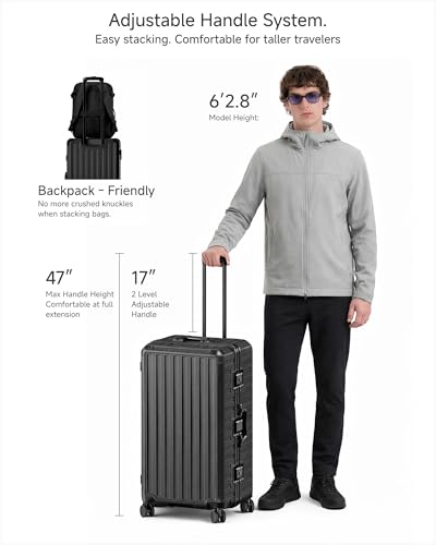 30 Inch Zipperless Large Checked Suitcase (Jet Black / 30 Inch)