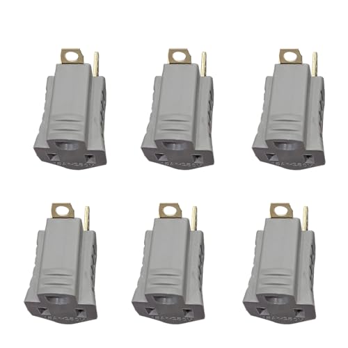 Polarized 2 Prong to 3 Prong Ground Adapter 6 Pack Grey (Gray)