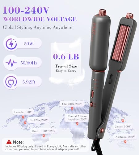 Flat Iron Hair Straightener Curler and Crimper (Black Gold)