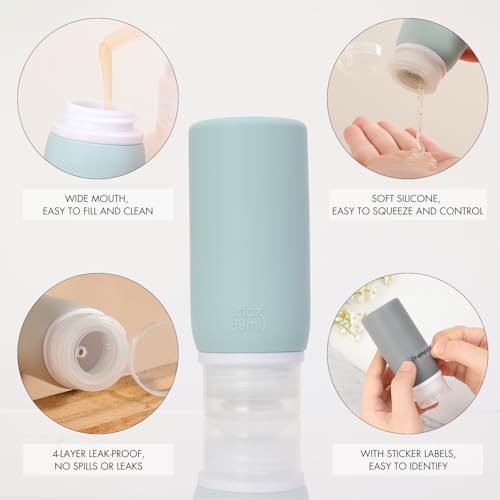 21 Pack Travel Bottles for Toiletries (Gray)
