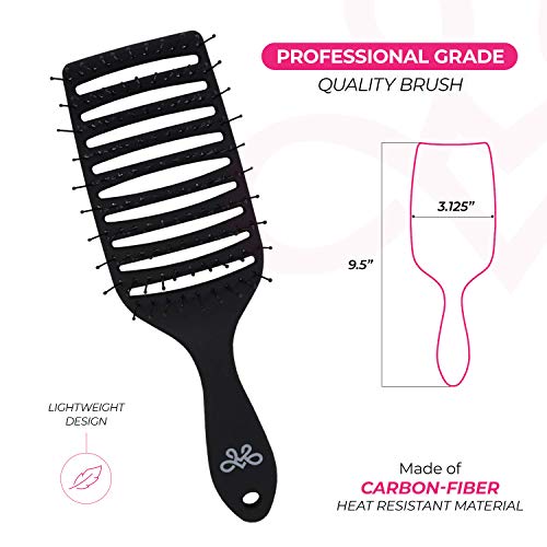 Women's & Men's Wet & Dry Detangler Brush For Styling Wigs & Curly (Gentle Brush / Black)