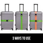 Heavy Duty Luggage Straps for Suitcase (Green/Orange)