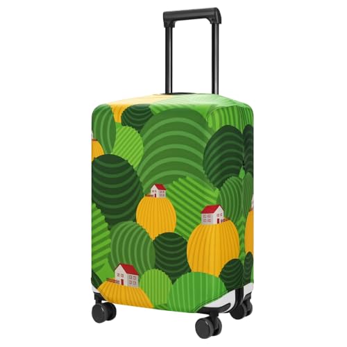 Travel Luggage Cover Suitcase Protector Fits 27 (Green Hills / L)