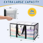 48 Pack Oversized Moving Bags with Reinforced Handles (Clear / 48-Pack)