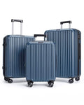 3 Piece Luggage Sets with Spinner Wheels Hardshell TSA Lock (Royal Blue / 3-Piece Set - 20"/24"/28")