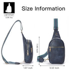 Sling Bag for Women Vegan Leather Small Fanny Pack Crossbody Bags Chest Bag for Women Navy Blue (2-navy Blue)