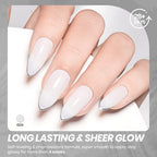 Beetles 2Pcs Milky White Jelly Gel Nail Polish 15ml Neutral Gel Polish Set (Milky White (2 Pcs))