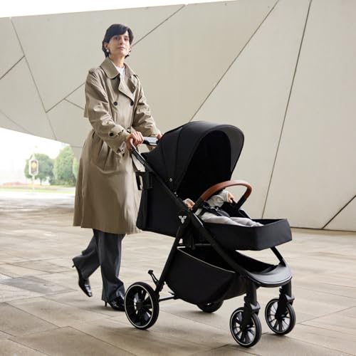 Baby Stroller with UPF 50+ Canopy (Black)