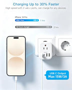European Travel Plug Adapter (Type C - Most of Europe(Foldable))