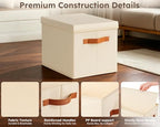Storage Bins with Lids (Beige / L(4-Pack))