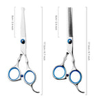 Hair Cutting Scissors Professional Home Haircutting Barber Salon Thinning Shears Kit with Comb and Case for Kids Boys Girls (Blue Kids Kit)
