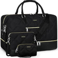 Weekender Bag for Women 21.5" Travel Duffel Large Carry On Bag 3PCS (Large / 8c-Black)