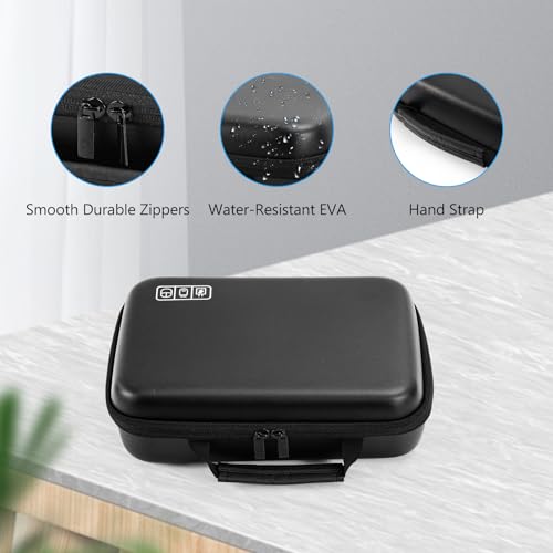 Hard Travel Electronic Organizer Case for MacBook Power Adapter Chargers Cables Power Bank Apple Magic Mouse Apple Pencil USB Flash Disk SD Card Small Portable Accessories Bag (Jet Black / Extra Large - 11.8 x 8.0 x 3.3 Inch)