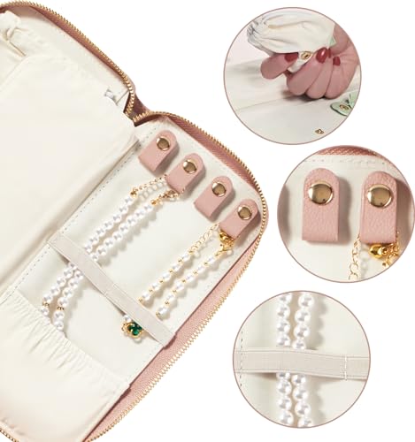 Travel Jewelry Organizer Case (Large Macaron Pink)