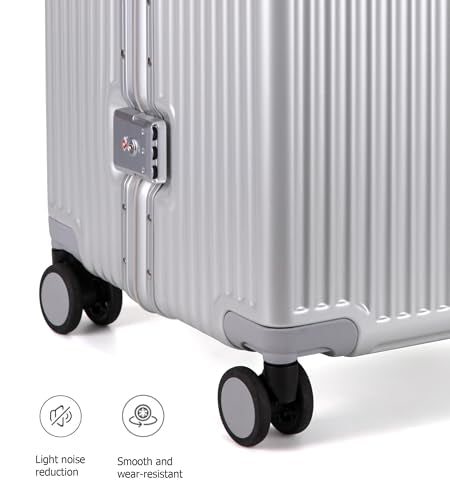 Super Large Aluminum Frame Checked Zipperless Luggage (A3-Silver / 26in)