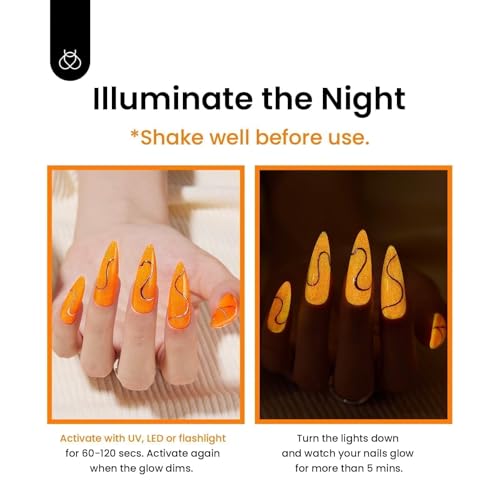 Beetles Halloween Gel Nail Polish (Luminous Orange)