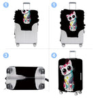 Colorful Cat Luggage Cover Washable Suitcase Protector Anti (Colorful cat / L(28-30inch suitcase))