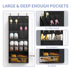 2 Pack Over the Door Shoe Organizers (BLACK / 30+ Pairs)