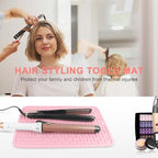Oversize Silicone Heat Resistant Mat for Hair Tools (Pink)