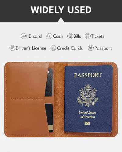 Passport Holder for Travel (Caramel)