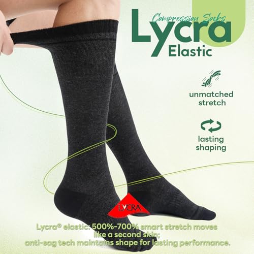 Mens Compression Socks for Men Women (Small-Medium / I4-3pairs (Dark Gray))