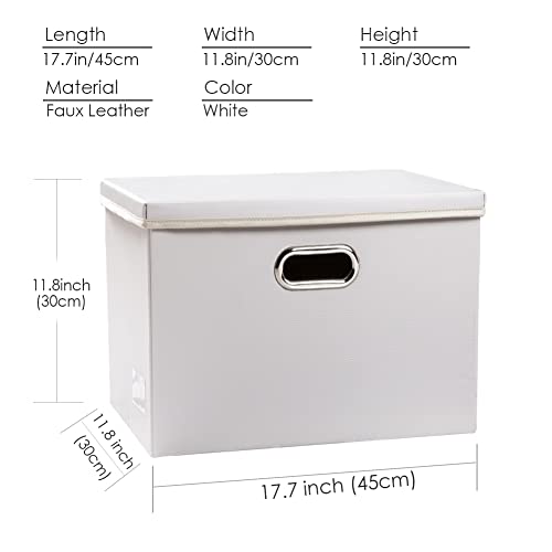 Large Stackable Storage Bins with Lids [3 (White / Large(3-Pack))