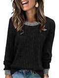 Long Sleeve Tops for Women Womens Sweaters Lightweight Fall Fashion 2026 Winter Cute Oversized Maternity Teacher Tshirts Shirts Dressy Casual Soft Cotton Black S (Small / 02-black)