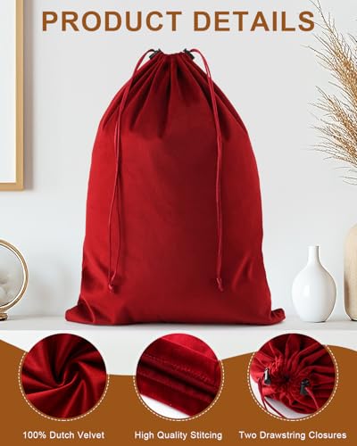 4 Pcs Shoe Bags for Travel (Rio Red / 17.3"x12.6")