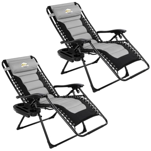Oversized Zero Gravity Chairs Set of 2 (Black)