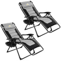 Oversized Zero Gravity Chair (Light Gray & Black / Set of 2)