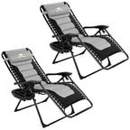 Oversized Zero Gravity Chair (Light Gray & Black / Set of 2)