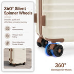 Carry On Luggage 22x14x9 Airline Approved Suitcase with Wheels (White / 3 Piece Sets (20/BP/TB))